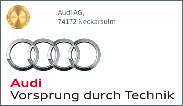 Logo des Goldpartners Audi